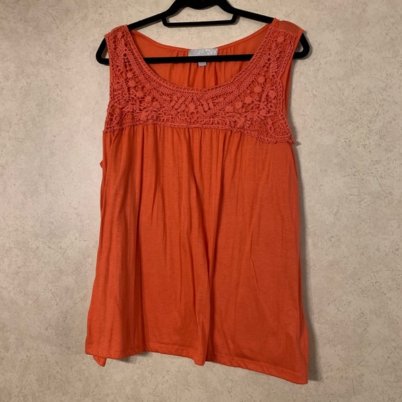 Carolyn Taylor Tops - Coral Crochet Tank Top